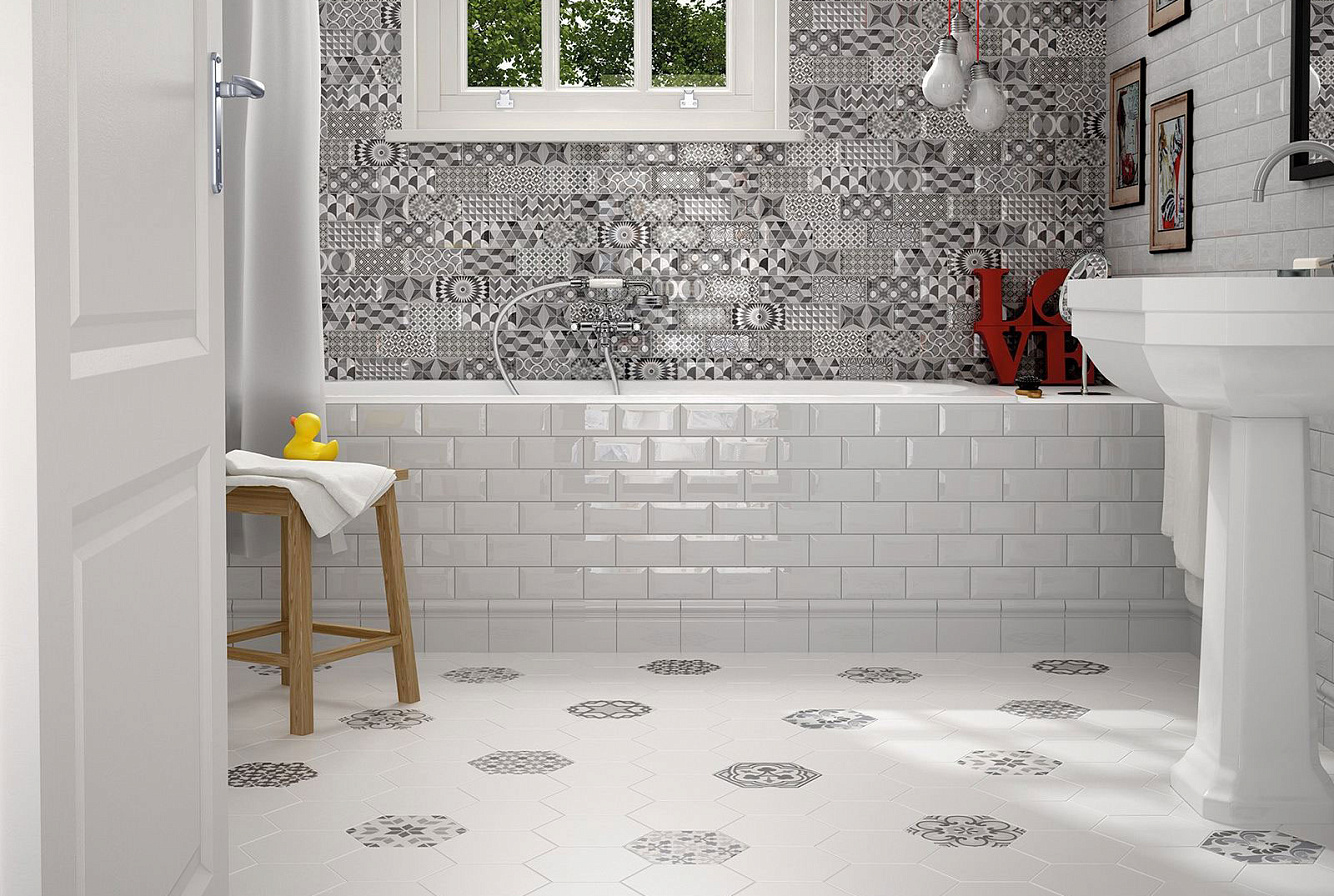 HEXATILE MATE BIANCO / GRIS / HARMONY B&W